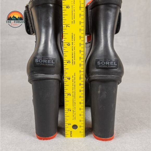 Sorel Medina III Black High Chunky Heel Platform Rain Boot Women's Size 9 - Picture 10 of 16